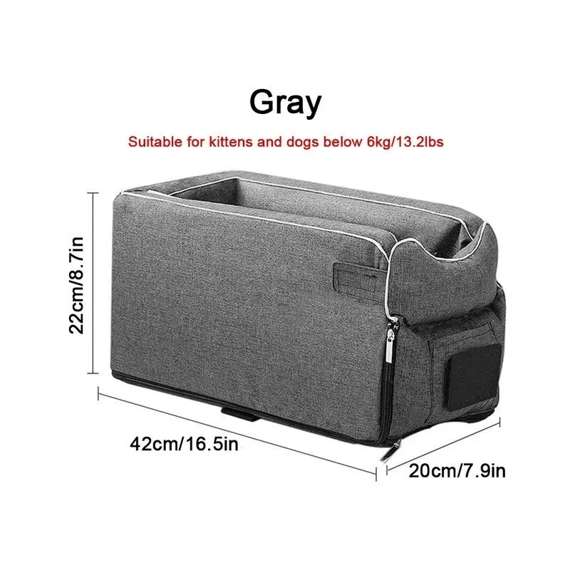 Portable Safety Car Central Console Pet Seat Bed for Small Dogs and Cats