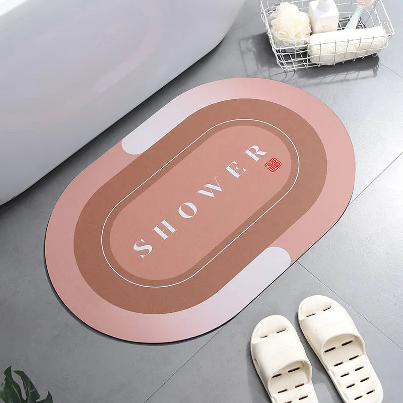 Super Absorbent Anti-Slip Quick-Drying Rubber Simple Design Bathroom Kitchen Living Room Mat