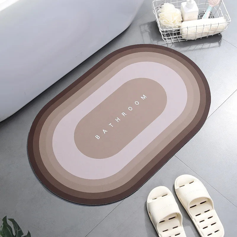 Super Absorbent Anti-Slip Quick-Drying Rubber Simple Design Bathroom Kitchen Living Room Mat