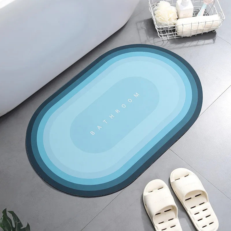 Super Absorbent Anti-Slip Quick-Drying Rubber Simple Design Bathroom Kitchen Living Room Mat