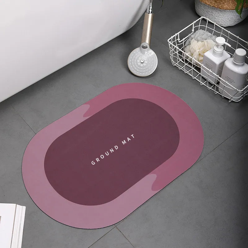 Super Absorbent Anti-Slip Quick-Drying Rubber Simple Design Bathroom Kitchen Living Room Mat