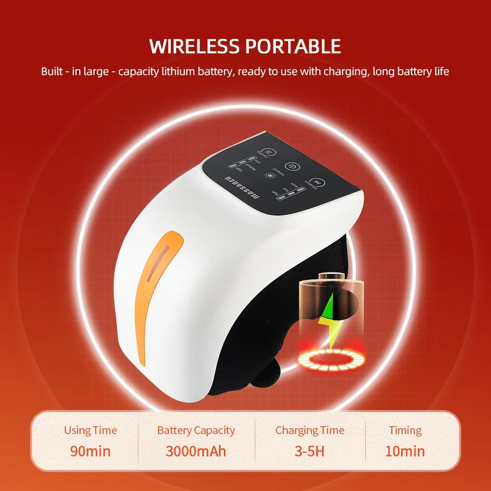 Wireless Airbag Pressure Joint Massager Heating Physiotherapy for Knee, Elbow, Shoulder Pain Relief